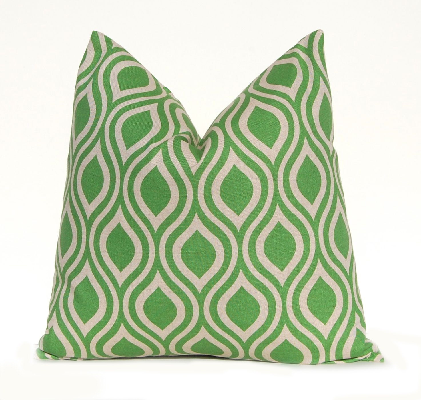 MEMORIAL DAY SALE Pillow Covers 20 x 20 Green on Linen Cushion Sofa Pillows Nicole by Premier Prints Decorative Pillows