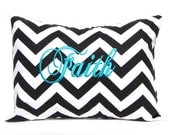 Monogrammed Pillow Decorative Throw Pillow Cover Chevron Personalized with Name Home Decor 12 x 16 Baby Gift Dorm Decor