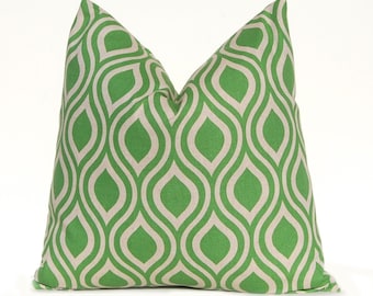Pillow Covers 20 x 20 Green on Linen Cushion Sofa Pillows Nicole by Premier Prints Decorative Pillows