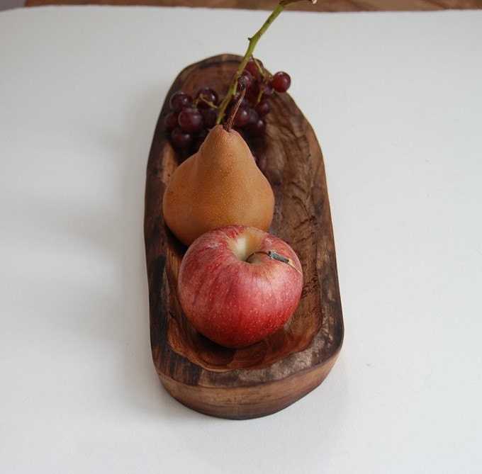 Curio Bowl Fruit Bowl Bread Bowl Wood Serving Platter Walnut