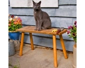 Cottage Garden Bench: Rustic Picnic Table Bench Wooden Garden Bench Eco-Sourced Catskill Mountain Wood