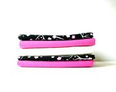 PINK AND BLACK / set of 5 / fabric pieces / scrap fabric / quilting / fabric supplies