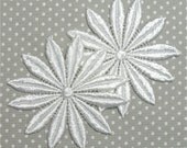 White Venice Lace Daisy Daisies PAIR Venise Crazy Quilting