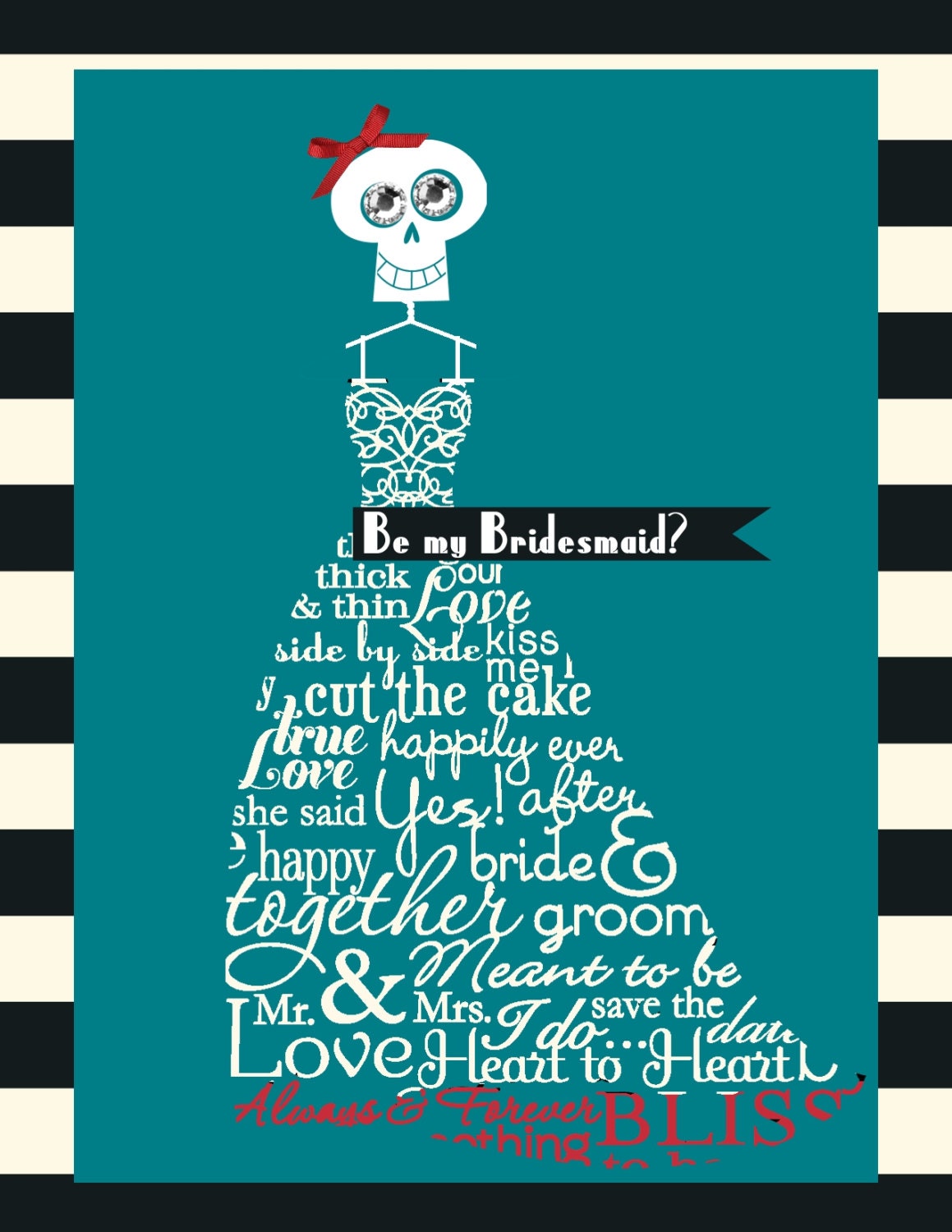 Skull Will you be my bridesmaid groomsmen