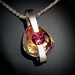 statement necklace - sunrise mystic topaz pendant - graduation - eco-friendly silver  - contemporary jewelry - tension set - 3502