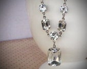 Rhinestone Bridal Necklace, Wedding Jewelry, Crystal, Clear, Diamond by rewelliott on Etsy