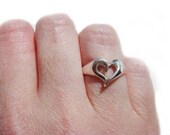 Sterling Silver Heart Ring Engagement Wedding Promise Ring