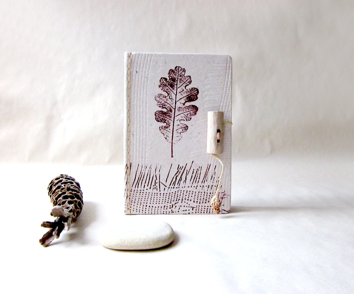 Handmade journal, handprinted  paper, OOAK