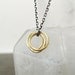 18k Gold and Silver Sliding Rings Necklace