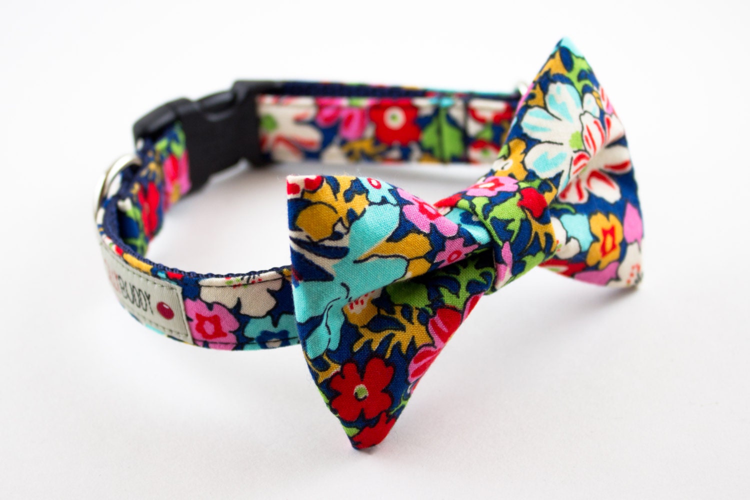 Bright Floral Dog Bow Tie Collar