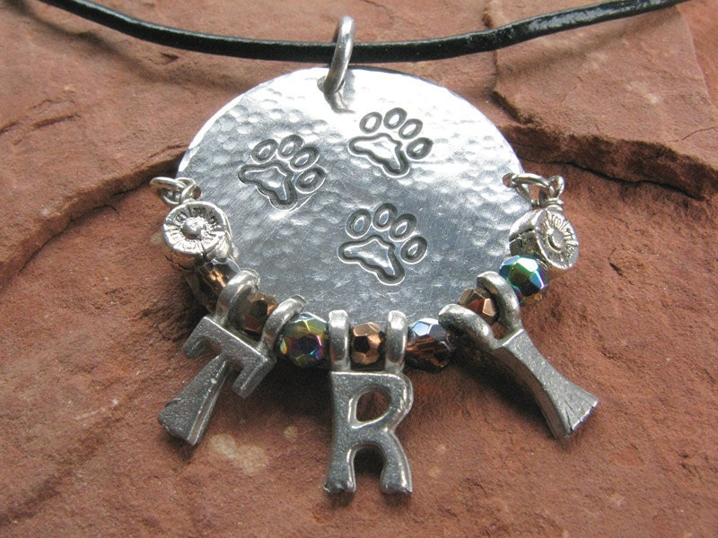 Tripawd Pride Beaded Pendant Silver Aluminum