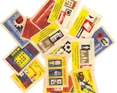 SALE 14 Vintage Matchbox Labels - Set 28