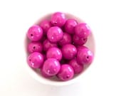 20mm Magenta Chunky Necklace Beads 10 ct