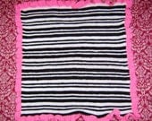 Black and White Striped Baby Girl Blanket