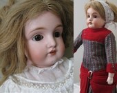 Antique German Bisque KESTNER Doll 154 - 20" Sweet Girl Original Human Hair Wig Brown Glass Eyes Romantic Nostalgic Victorian Toy China Doll