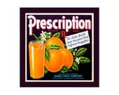Small Journal - Prescription Brand Oranges - Fruit Crate Art Print Cover