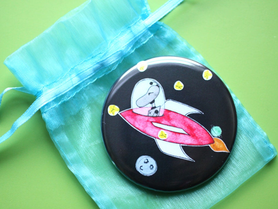 Pocket Mirror - Cosmos, Rocket Robot