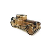 Vintage glass car bottle - antique automobile Avon jar for men