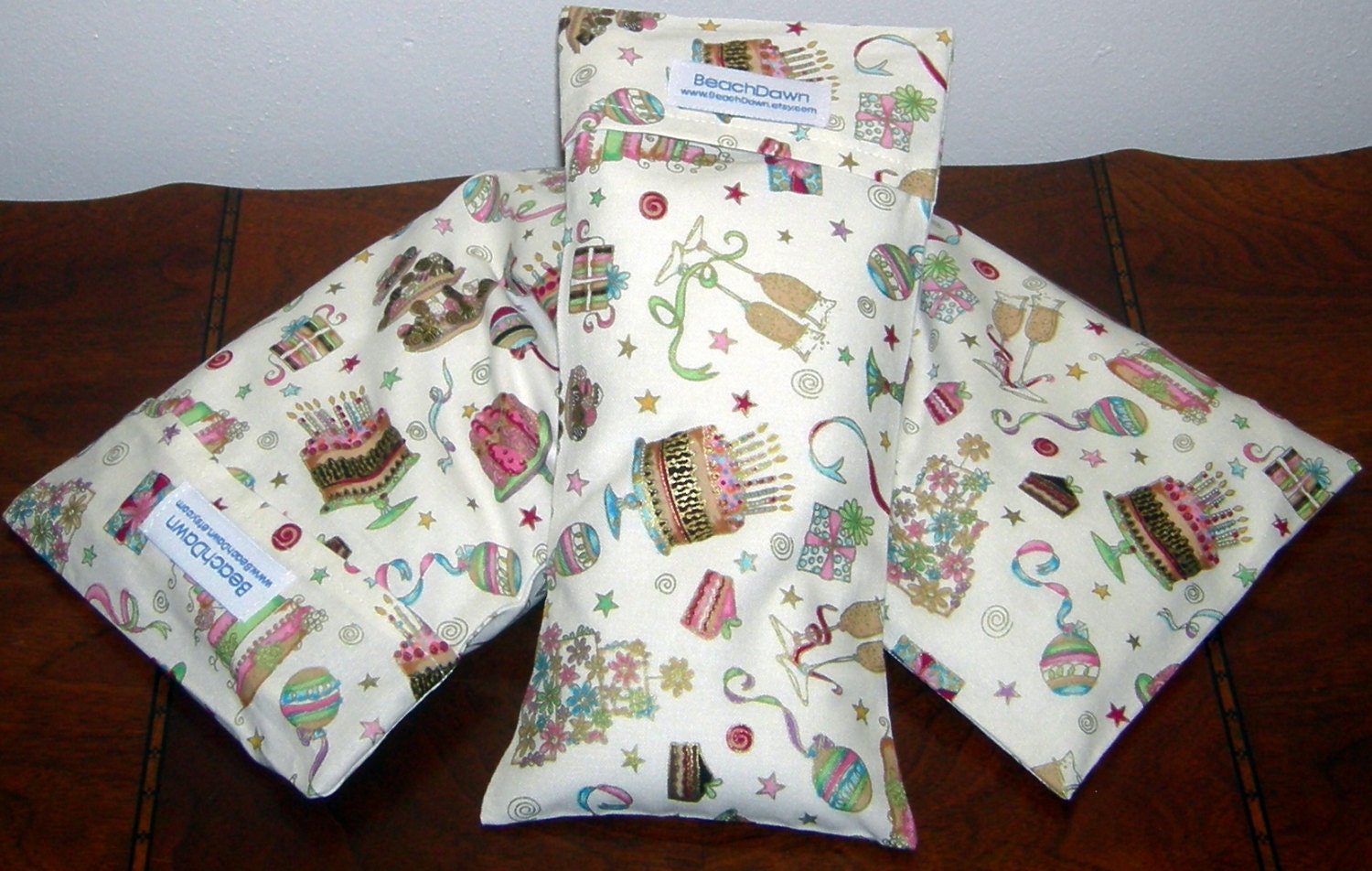 Happy Birthday Celebration Eye Pillow and Body/Neck Spa Therapy Pillow Gift Set with Removable Washable Covers