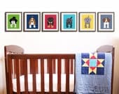 Dog prints. Any 6 Dog Prints for baby child nursery art. Custom modern 8x10 kids wall art for kids room decor by WallFry puppy dog nursery