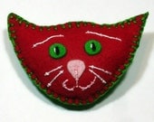Catnip Toss Toy - Red and Green Felt