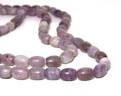 Lilac Stone Beads, 8mm x 10mm barrel oval gemstone, HALF strand (690S)