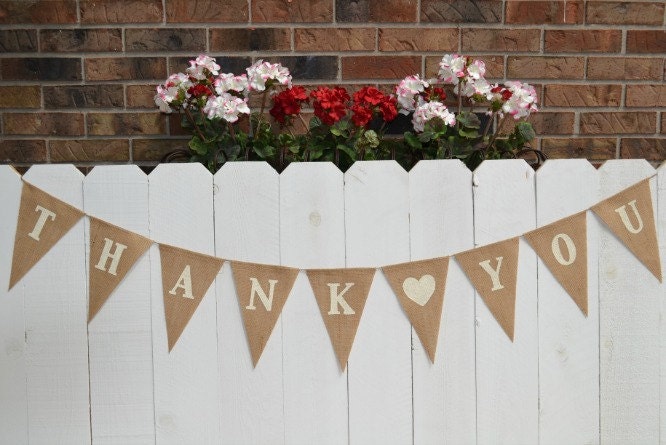 Thank-you Banner / Thank-you burlap banner / Thank-you photo / Photo Prop / Rustic / Bunting / Pennant / Burlap Banner