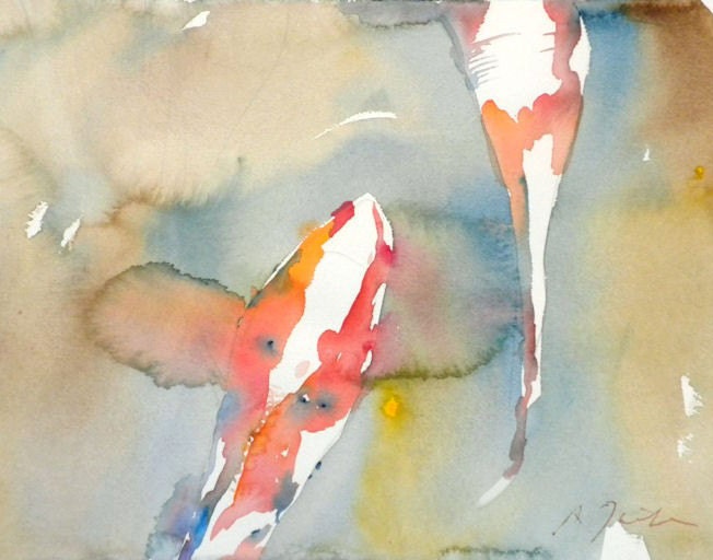 Koi Fish No.7, limited edition of 50 fine art giclee prints from my original watercolor