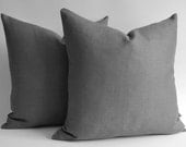 Sukan / 1 Linen pillow cover dark grey - decorative covers - grey pillows - throw pillows - shams - decorative throw pillows - 18x18 pilows