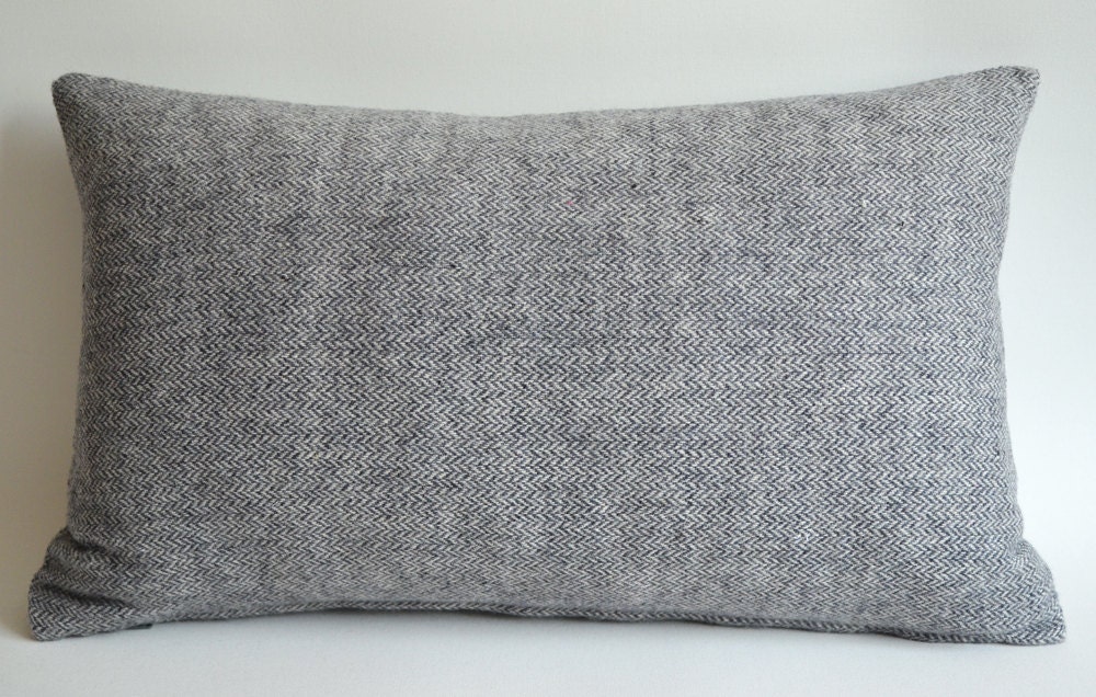 Sukan / SOFT Gray Wool  Pillow Cover, Decorative Pillow, Throw Pillow Covers, Accent Pillows, Gray Lumbar Pillow
