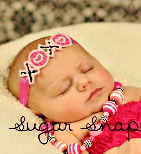 Xoxo valentines day headband -blinks and black white- first valentines day