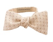 Custom Bow Tie/Bowtie in Ivory  With Your Own Personalized Date // Initials // Phrase