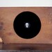 Unusual Nineteenth Century Glass Slide in Wood Frame / HUMAN SKULL