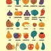NEW A2 size Fruit and Vegetable English Alphabet Poster
