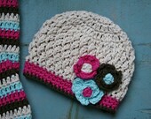 Baby Girl's Crochet Hat, Handmade, Crochet Hat-Newborn, 3-6 months, 6-12 months, Photo Prop, Spring, Easter, Knit