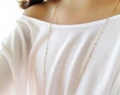 Ariel - long 14k gold filled thin delicate chain - satellite orbs - tiny dots - single gold necklace - sleek modern minimal jewelry