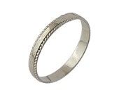 Classic Milgrain Smooth 3mm Wedding Band in 14k White Gold