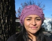 Handknitted Hat, Slouch Hat, Wool Blend Patons Yarn, Boho, Hippie, Women's Accessory, Winter Clothing, Hand Knitted Cap
