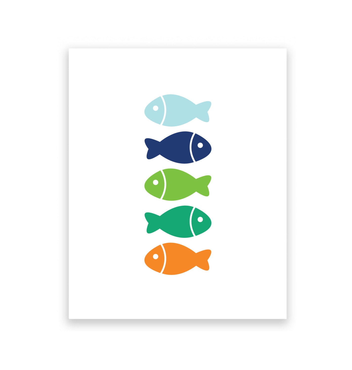 Fish Stack 1 - 8 x 10 Art Print/Wall Art - Baby Nursery Decor and Children's Room Decor