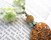 HeArts are Forever necKlace - Hand knotted silk cord and vintage bead necklace