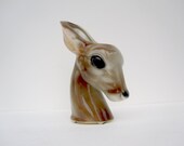 Deer Planter Mid Century - Royal Copley Woodland Deer Vase - Gray Brown Black