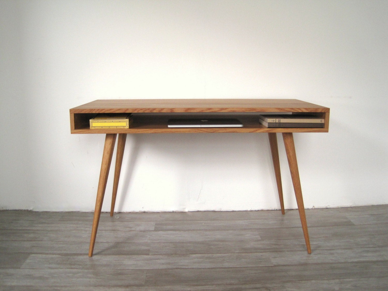 Jeremiah Collection Mid Century Desk With Wood Legs