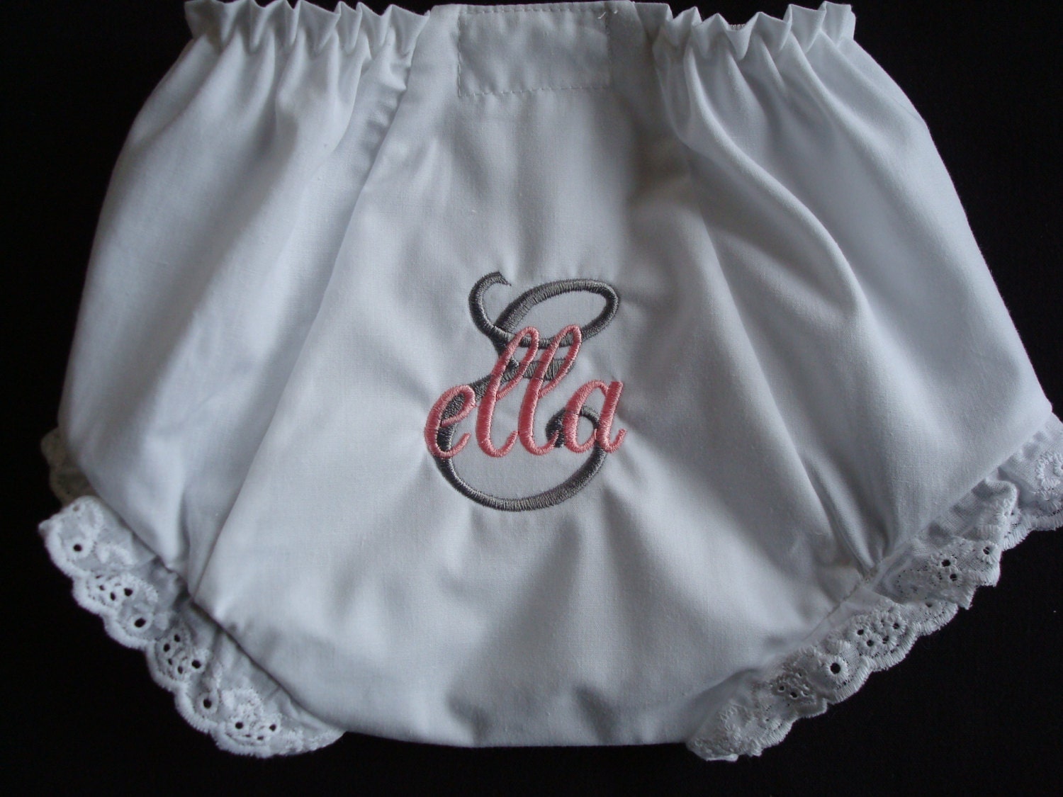 Personalized Embroidered Monogram Baby Girl Diaper Cover Bloomers