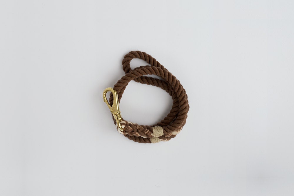 Rope Dog Leash: Wood, Large