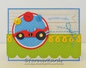 Handmade Boys Race Car Birthday Greeting Card