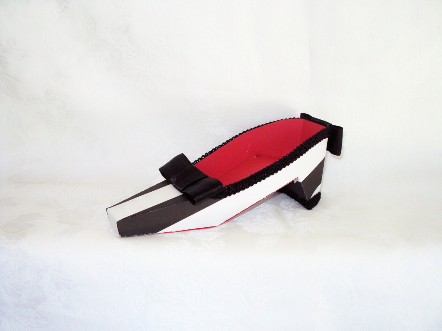 Bold Stripe Low Heel Square Toe Paper Shoe Gift Box Favor Box