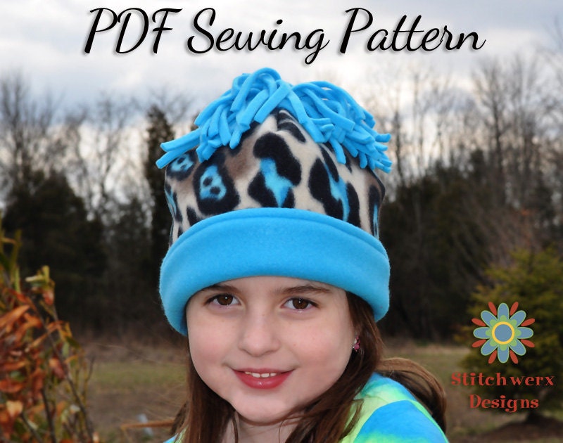 S109CHLD Hat PDF Sewing Pattern, Baby, Infant, Toddler, Girl, Boy, Child Sizes Included, Fleece or Knit Hat Pattern