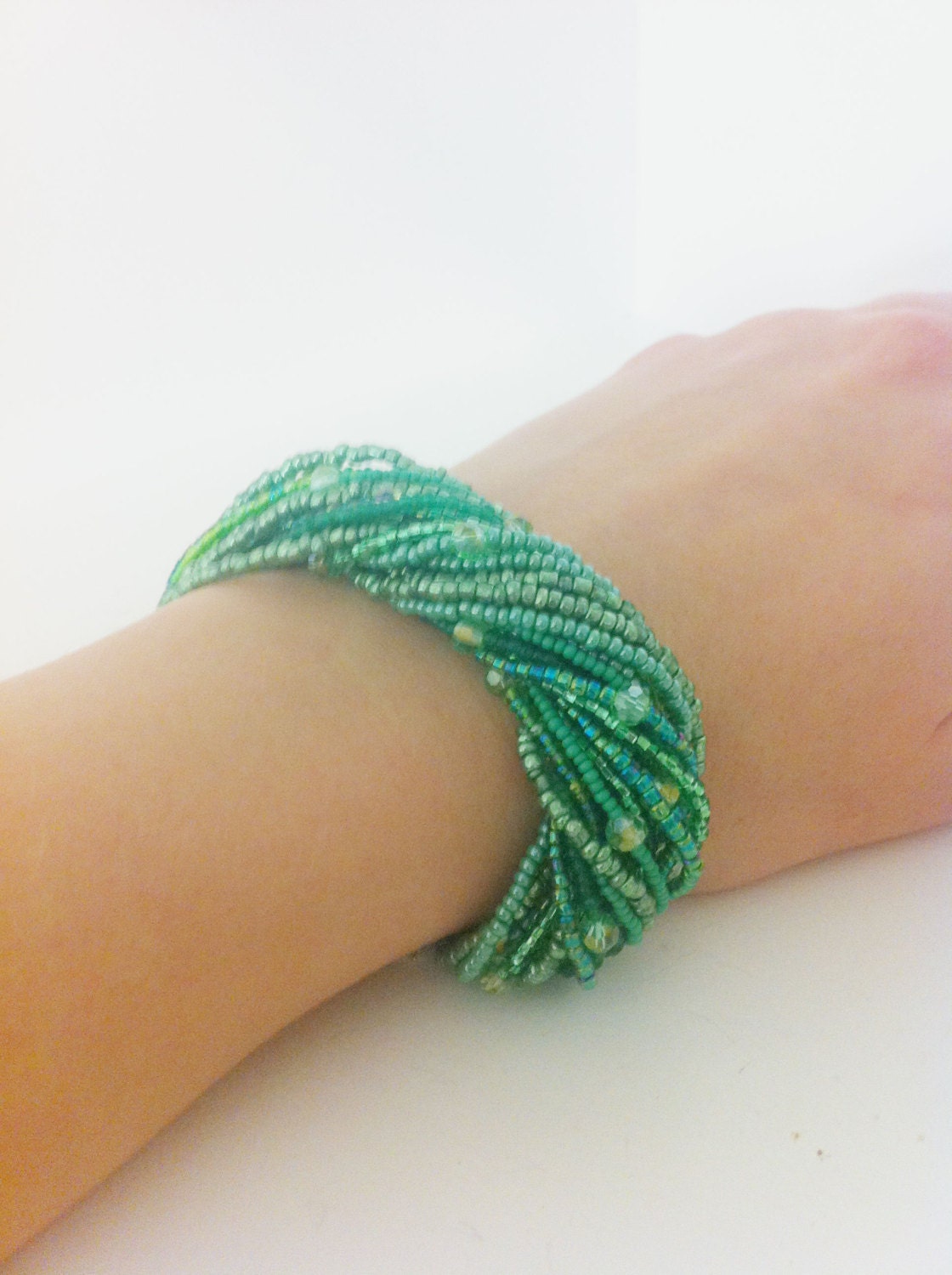Spring Green Chunky Beaded Bracelet