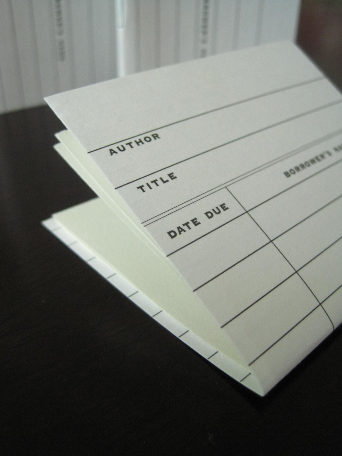 Library Card Notebook Small Mini in White