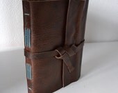 Large Leather Journal Sketchbook Chocolate Brown Bison with blank pages